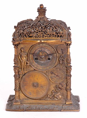 Lot 392 - A LATE 19TH CENTURY AUGSBURG TYPE MANTLE CLOCK...