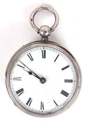 Lot 4 - AN OPEN FACED POCKET WATCH in a silver case