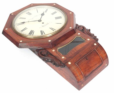 Lot 402 - A MID 19th CENTURY ENGLISH ROSEWOOD FUSEE WALL...