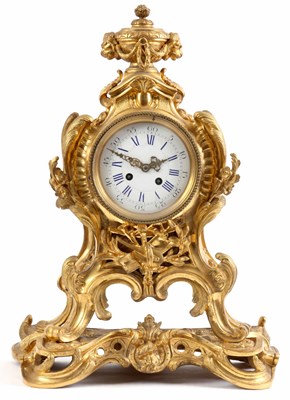 Lot 431 - A LATE 19TH CENTURY FRENCH ORMOLU MANTLE CLOCK...