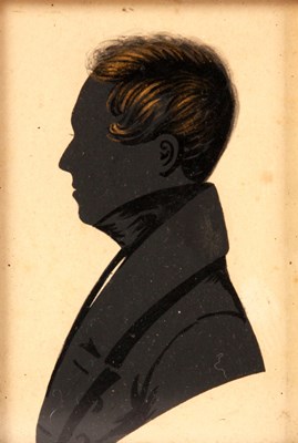 Lot 249 - A late Regency painted SILHOUETTE SIDE BUST...