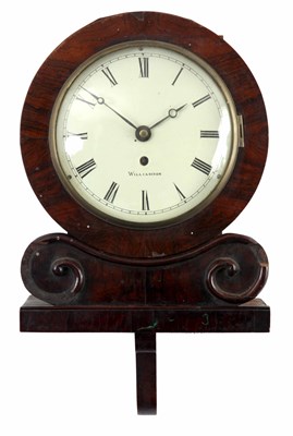 Lot 446 - 19th CENTURY ROSEWOOD 8" FUSEE WALL CLOCK the...