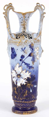 Lot 480 - AN ERNST WAHLIISS RETICULATED PORCELAIN VASE...