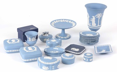 Lot 484 - A SELECTION 22 ITEMS OF WEDGEWOOD BLUE JASPER...