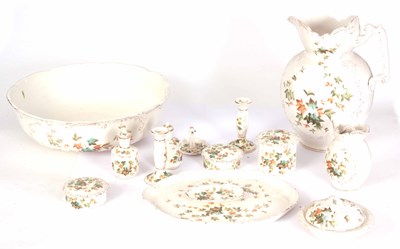 Lot 499 - A VICTORIAN 14 PIECE JUG AND BOWL / DRESSING...