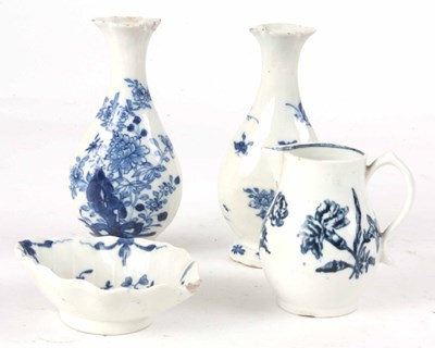 Lot 502 - A WORCESTER TYPE BLUE AND WHITE PORCELAIN...