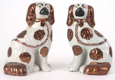 Lot 504 - A PAIR OF 19th CENTURY STAFFORDSHIRE POTTERY...