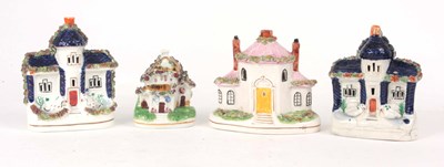 Lot 507 - FOUR STAFFORDSHIRE PASTILLE BURNERS the...