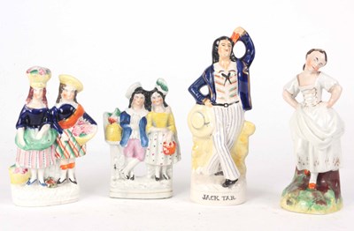 Lot 509 - FOUR STAFFORDSHIRE FIGURES the tallest being "...