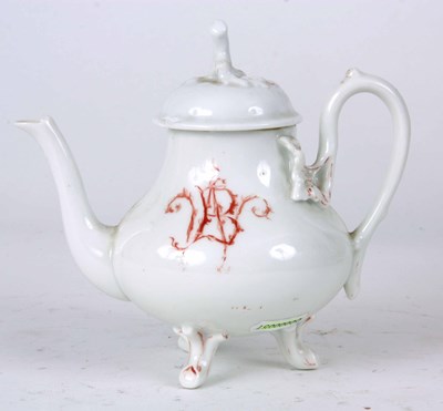 Lot 522 - A 19th CENTURY PORCELAIN TEAPOT with crab...