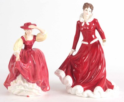 Lot 526 - TWO ROYAL DOULTON PORCELAIN FIGURES OF LADIES,...