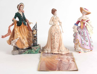 Lot 527 - THREE PORCELAIN FIGURES OF LADIES two V&A...