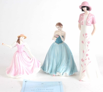 Lot 528 - THREE PORCELAIN FIGURES OF LADIES, one limited...