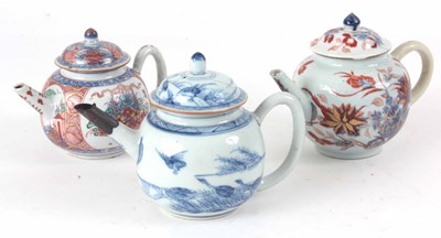 Lot 551 - THREE 18th/19th CENTURY CHINESE TEAPOTS 13cm...