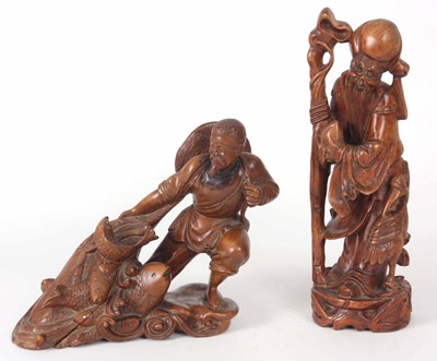 Lot 562 - TWO 19TH CENTURY JAPANESE HARDWOOD CARVINGS...