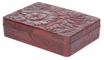 Lot 564 - A MEIJI PERIOD JAPANESE KAMAKURA-BORI RED...