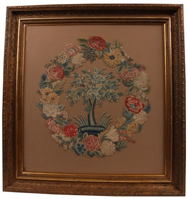 Lot 275 - A 18th century Floral embroidered TAPESTRY...