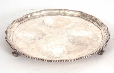 Lot 586 - A SILVER SALVER BY WALKER & HALL Birmingham...