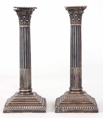 Lot 587 - A PAIR OF EARLY 20th CENTURY SILVER...