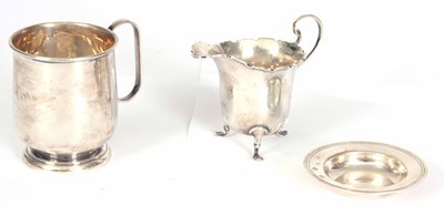 Lot 591 - THREE ITEMS OF SILVER including a christening...