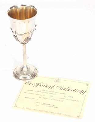 Lot 592 - A SILVER GOBLET LIMITED EDITION " QUEEN MOTHER...