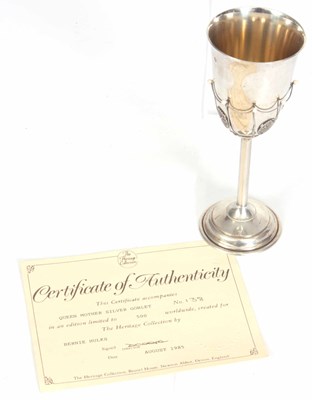 Lot 593 - A SILVER GOBLET LIMITED EDITION " QUEEN MOTHER...