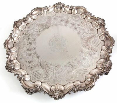 Lot 595 - A LARGE HEAVY LATE 19TH CENTURY SILVER PLATED...