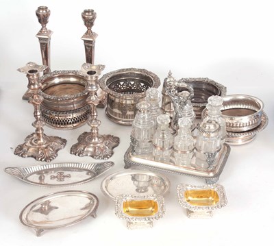 Lot 596 - A SELECTION OF SILVER PLATED WARE including,...