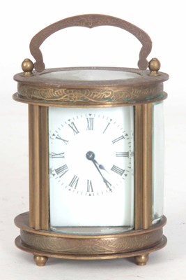 Lot 60 - A LATE 20th CENTURY OVAL CASED CARRIAGE CLOCK...