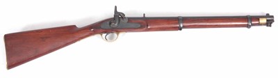 Lot 610 - A REPRODUCTION PERCUSSION CARBINE/RIFLE with...