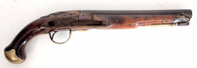 Lot 611 - AN 18th CENTURY FLINTLOCK PISTOL with lock...