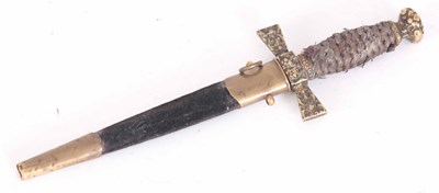 Lot 615 - A 19TH CENTURY ROMANTIC DAGGER with rope twist...