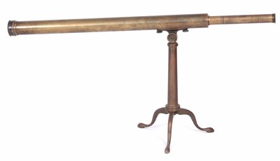 Lot 625 - A 20TH CENTURY BRASS TABLE TELESCOPE with...