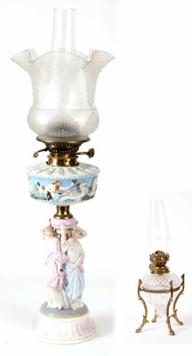 Lot 649 - TWO LATE 19TH CENTURY OIL LAMPS including A...