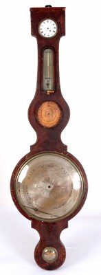 Lot 65 - AN 19th CENTURY MAHOGANY BAROMETER / CLOCK /...