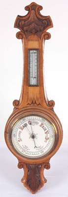 Lot 69 - AN EARLY 20th CENTURY WALL ANEROID BAROMETER...