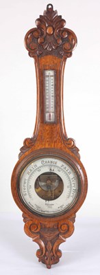 Lot 70 - AN EARLY 20th CENTURY WALL ANEROID BAROMETER...