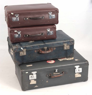 Lot 703 - FOUR VINTAGE SUITCASES BY GLOBETROTTER the...