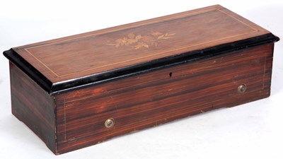 Lot 716 - A LATE 19th CENTURY SWISS CYLINDER MUSIC BOX...