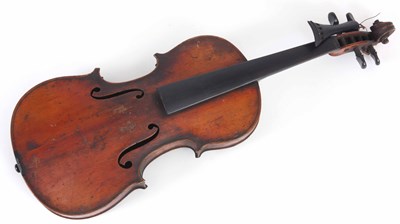 Lot 724 - AN ANTIQUE VIOLIN LENGTH OF BACK 33.5cm