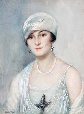 Lot 729 - ADELE ROSE A WATERCOLOUR PORTRAIT OF A LADY in...