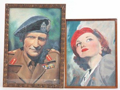 Lot 730 - M DAVIES, circa 1944 two portraits oil on...