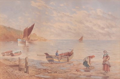 Lot 767 - KATE E BOOTH,1850-1898, "EBB TIDE" WATERCOLOUR,...