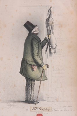 Lot 777 - A PRINT OF MAN WITH HANGING GAME French 19th...