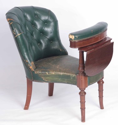 Lot 791 - A 19TH CENTURY STYLE MAHOGANY AND GREEN...