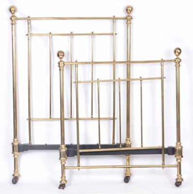 Lot 794 - A LATE VICTORIAN BRASS SINGLE BRASS BEDSTED BY...