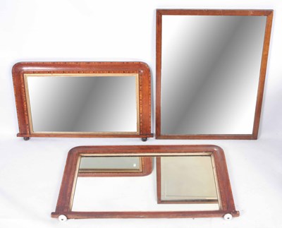 Lot 809 - THREE MIRRORS ONE A19th CENTURY OVERMANTLE...