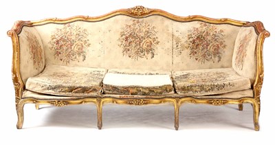 Lot 821 - A 19TH CENTURY LOUIS XV STYLE GILT GESSO...