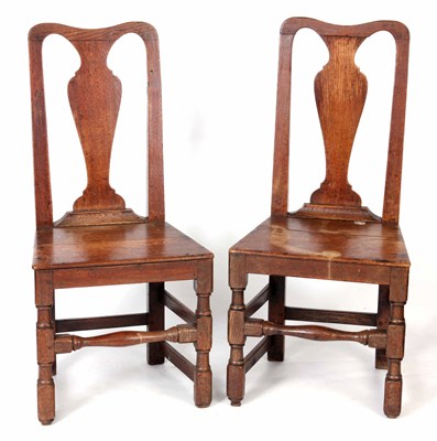 Lot 822 - A PAIR OF LATE 17TH CENTURY OAK HALL CHAIRS...