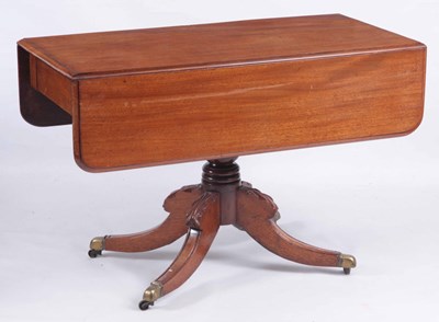 Lot 857 - A WILLIAM 1V MAHOGANY PEMBROKE TABLE with...